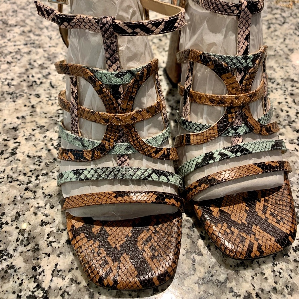 Antonio Melani Snake Print Strappy Dress Sandal